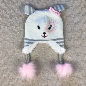 Toby & Me Puppy Dog Hat 2-4 Years Pink Pom Poms